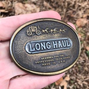 Long Haul Truck Driver Buckle - vintage brass